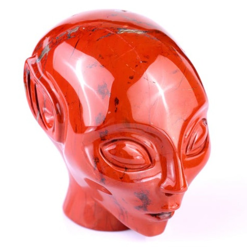 Alien-Schädel aus rotem Jaspis – Großhändler für Kristallschädel